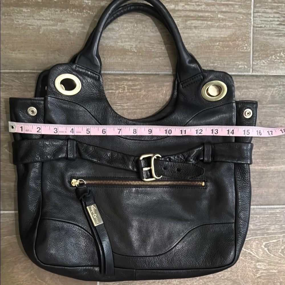Foley + Corinna Black and Gold Leather Shoulder Bag